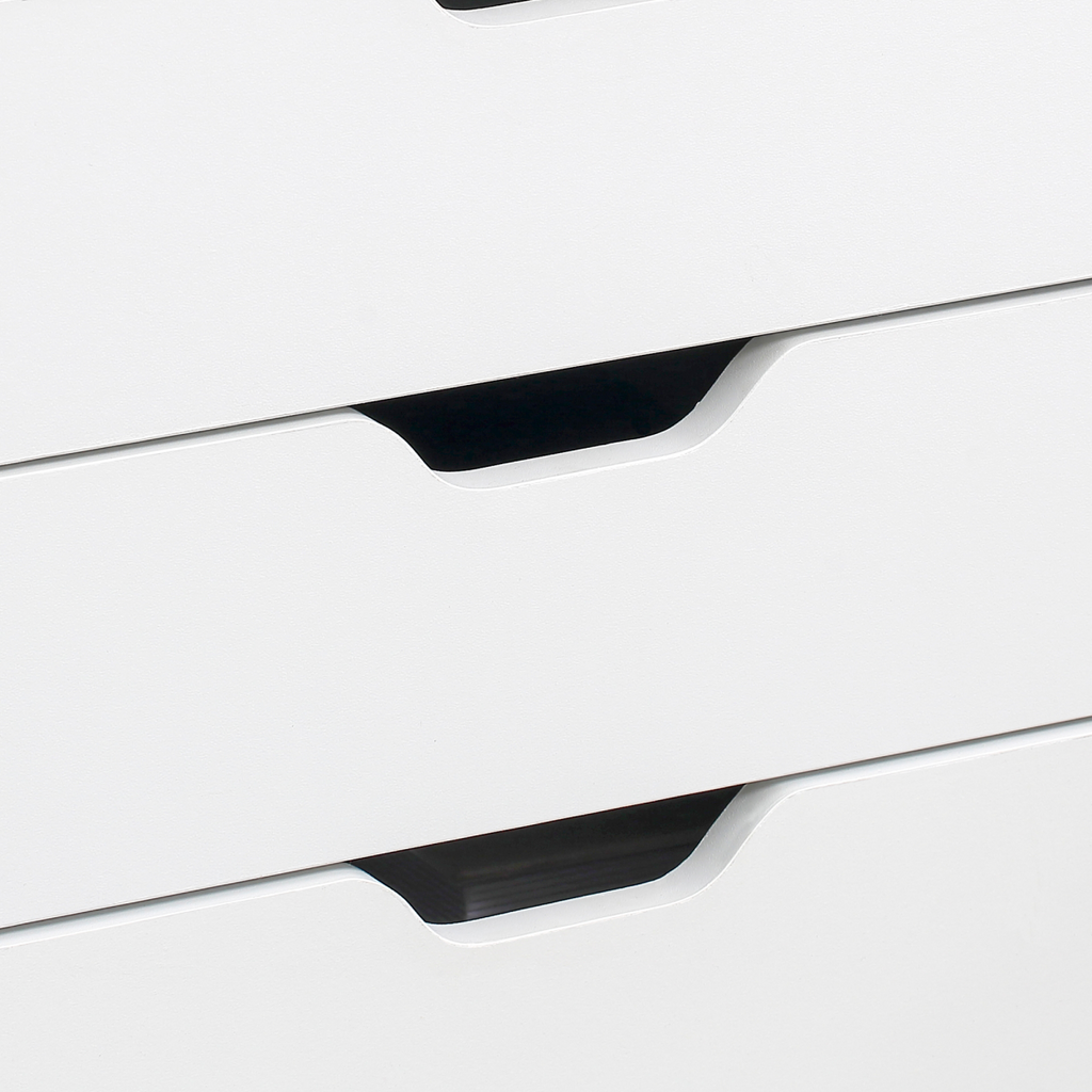 Vinsetto Mobile Filing Cabinet, 7-drawer File Cabinet with Wheels, White