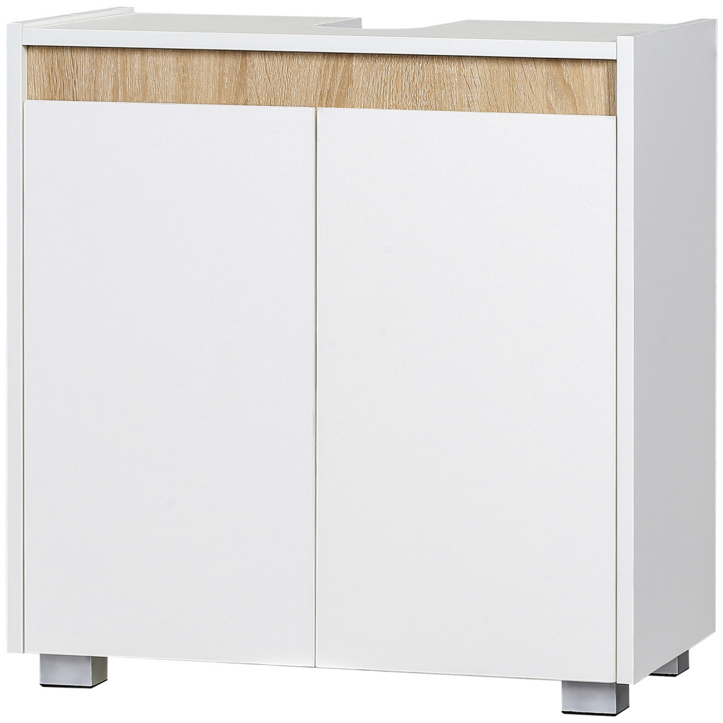 Bathroom Sink Cabinet, Floor Standing Under Sink Cabinet Double Doors White
