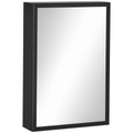 Wall Mounted Bathroom Cabinet With Mirror Three-Tier Shelves Black 60H
